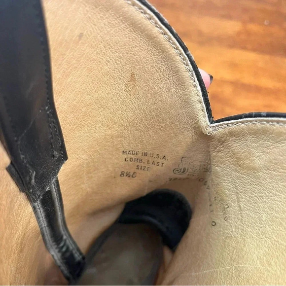 Justin Tobias 12" Western Black Leather boots size 8.5 E wide - Picture 12 of 12